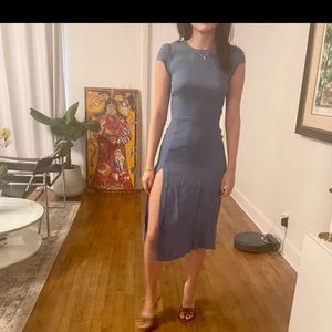 Reformation Gavin Midi Dress in Morning Glory 4 Petite